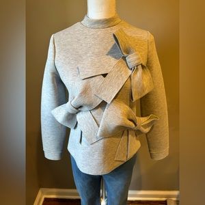 ASOS (Lost Ink) - Heather Gray 3D Bow Sweatshirt, S